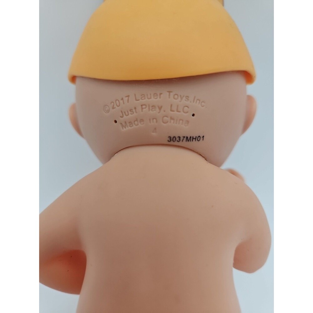 2017 LAUER/JUST PLAY WEE WATER BABIES DOLL 5 IN WEARING FOX HAT, BLUE BLACK EYES - Picture 7 of 8